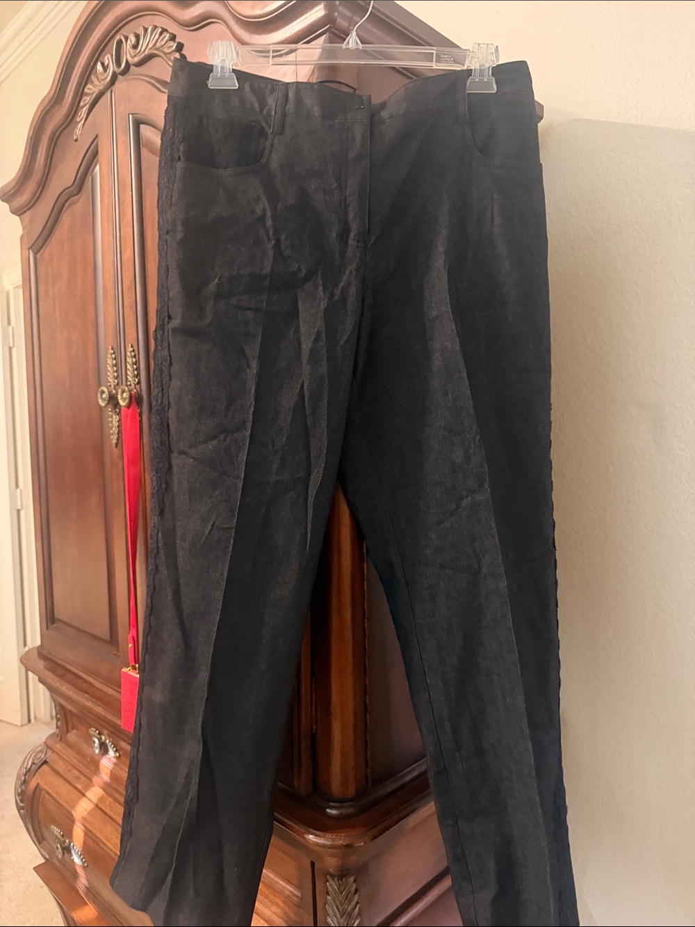Larry Levine Black Straight-Leg Pants